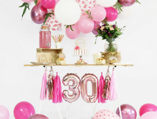 Thème de décoration rose pour un anniversaire adulte !